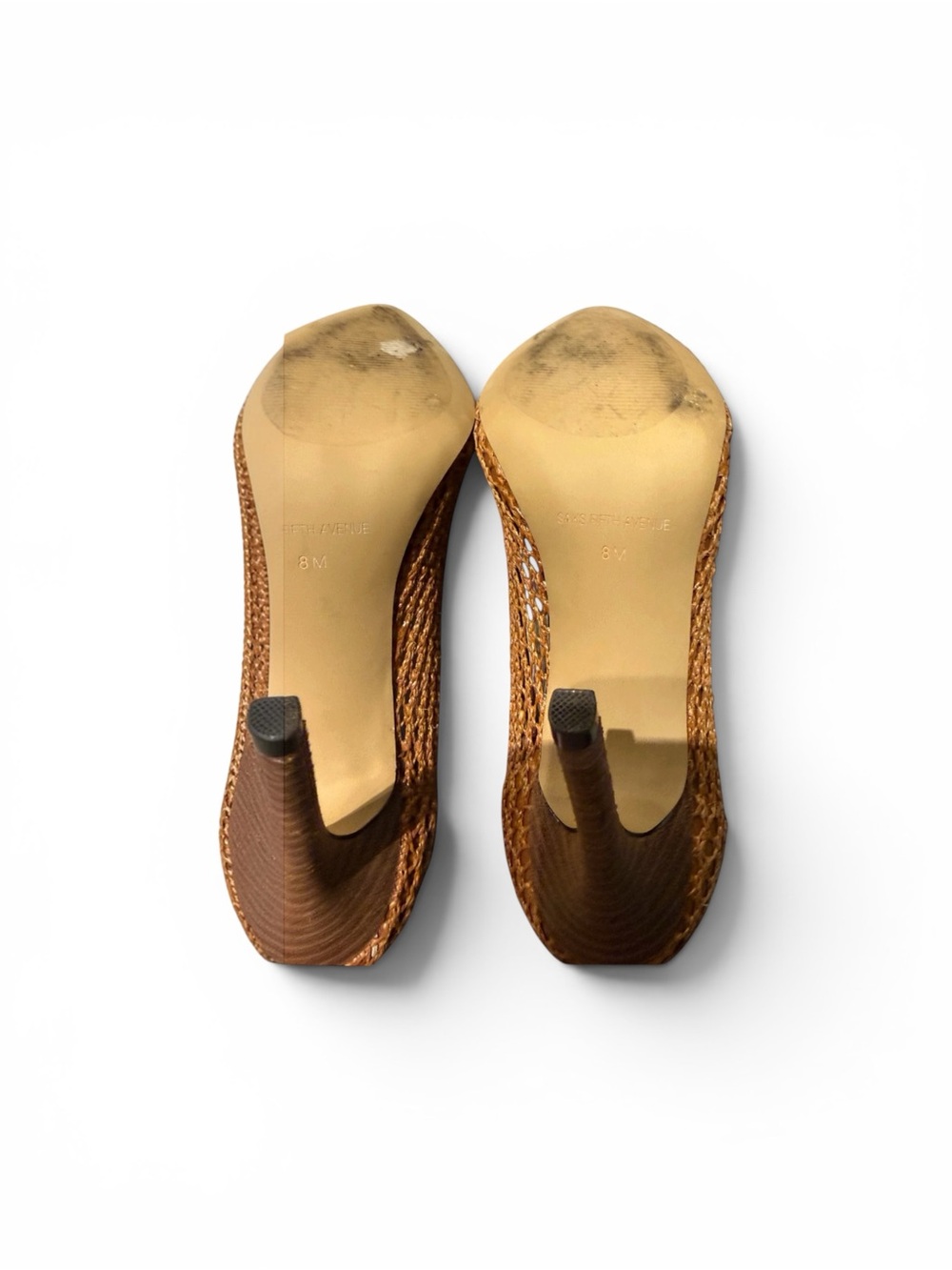 Saks Fifth Avenue Woven Pointed-Toe Pumps in Brown - Picture 4 of 4